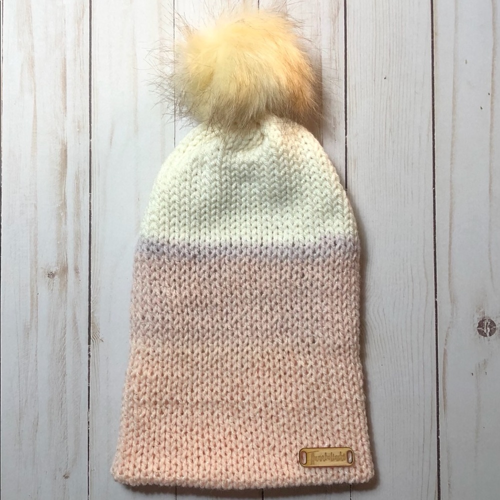 Women’s Pink Ombré Pom Pom Beanie